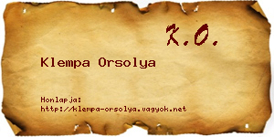 Klempa Orsolya névjegykártya